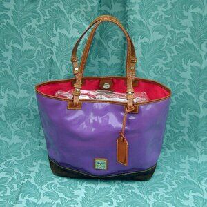 Dooney & Bourke Purple and Red Tote Bag